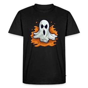 Fantôme effrayant avec un visage effrayant - T-shirt Premium bio Homme - noir - Devant - Nico (187cm)