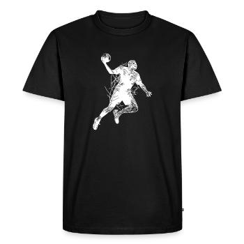 Hobby Handball Player in Throwing Training - Men's Premium Organic T-Shirt - black - Front - Nico (187cm)