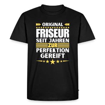Hairdresser matured to perfection - Men's Premium Organic T-Shirt - black - Front - Nico (187cm)