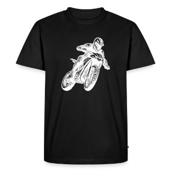 Motocycliste De Course Tout-Terrain - T-shirt Premium bio Homme - noir - Devant - Nico (187cm)