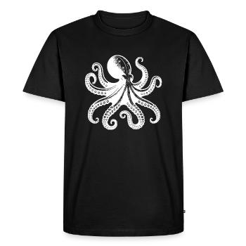 Pieuvre calamar effrayante à huit bras - T-shirt Premium bio Homme - noir - Devant - Nico (187cm)
