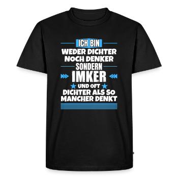 Ni poète ni penseur, mais apiculteur - T-shirt Premium bio Homme - noir - Devant - Nico (187cm)