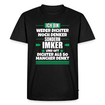Ni poète ni penseur, mais apiculteur - T-shirt Premium bio Homme - noir - Devant - Nico (187cm)