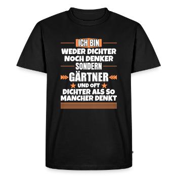 Ni poète ni penseur, mais jardinier - T-shirt Premium bio Homme - noir - Devant - Nico (187cm)