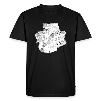 Moteur de cylindrée de cylindre de bloc moteur de cylindre de ventilateur mécanique - T-shirt Premium bio Homme - noir - Devant - Nico (187cm)