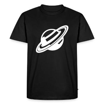 Planète aux anneaux dans l’univers du système solaire - T-shirt Premium bio Homme - noir - Devant - Nico (187cm)