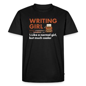 Écrivain Fille Définition Écriture - T-shirt Premium bio Homme - noir - Devant - Nico (187cm)