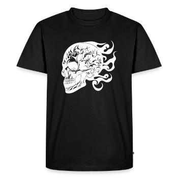 Rire Brûlant Sourire Tatouage Crâne - T-shirt Premium bio Homme - noir - Devant - Nico (187cm)