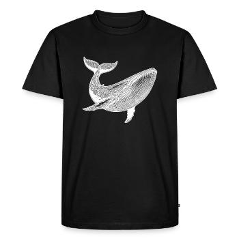 Large Vintage Whale Massive Sea Creature - Men's Premium Organic T-Shirt - black - Front - Nico (187cm)