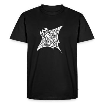 Tatouage tribal de raie manta en vol sous-marin - T-shirt Premium bio Homme - noir - Devant - Nico (187cm)