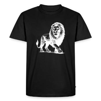Elegant proud lion - Men's Premium Organic T-Shirt - black - Front - Nico (187cm)