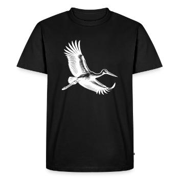 Cigogne volante dans un vol plané élégant - T-shirt Premium bio Homme - noir - Devant - Nico (187cm)