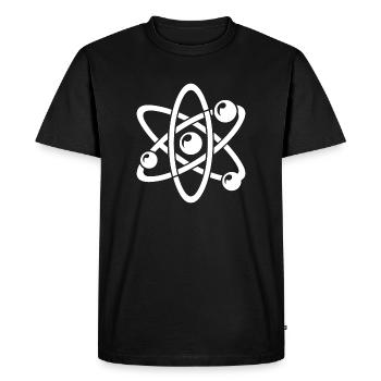 Atomic Nucleus Physics Atom Electron Atomic Model - Men's Premium Organic T-Shirt - black - Front - Nico (187cm)