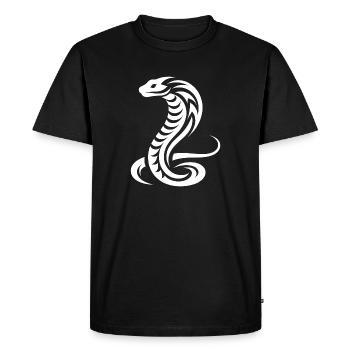 Serpent cobra de Style de tatouage tribal venimeux - T-shirt Premium bio Homme - noir - Devant - Nico (187cm)