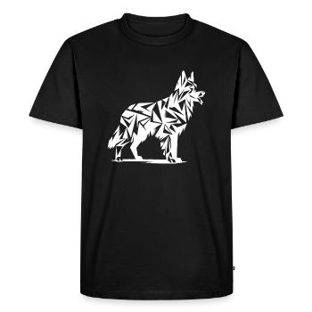 Geometric German Shepherd - Men's Premium Organic T-Shirt - black - Front - Nico (187cm)