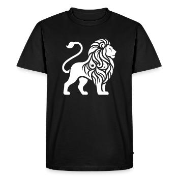 Lion tatoué élégant à la crinière puissante - T-shirt Premium bio Homme - noir - Devant - Nico (187cm)