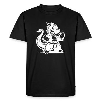 Style de dessin animé de dragon de karaté sportif - T-shirt Premium bio Homme - noir - Devant - Nico (187cm)