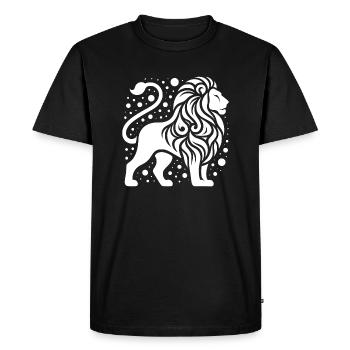 Proud lion with wild mane - Men's Premium Organic T-Shirt - black - Front - Nico (187cm)