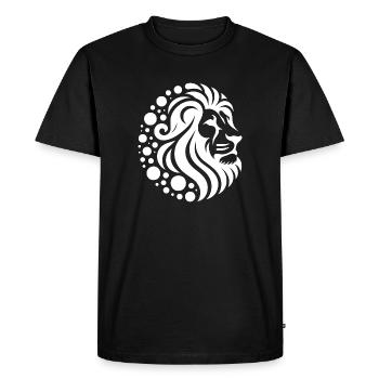 Proud lion's head with wild mane - Men's Premium Organic T-Shirt - black - Front - Nico (187cm)