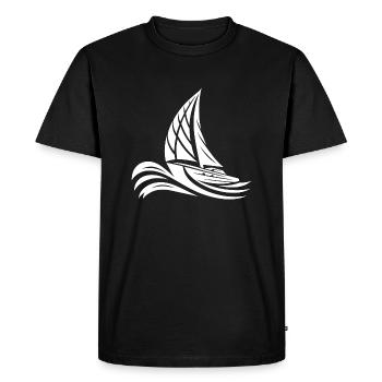 Voilier sportif dans les grosses vagues - T-shirt Premium bio Homme - noir - Devant - Nico (187cm)