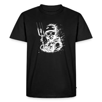 Cool kite surfer homme planche à voile dans le ciel - T-shirt Premium bio Homme - noir - Devant - Nico (187cm)