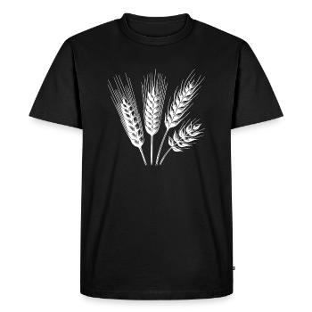 Céréales : blé et avoine, épis de maïs - T-shirt Premium bio Homme - noir - Devant - Nico (187cm)