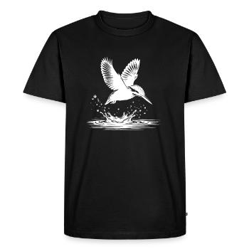 Kingfisher catching fish - Men's Premium Organic T-Shirt - black - Front - Nico (187cm)