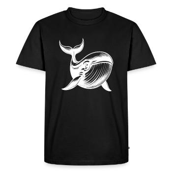 Kids Baby Blue Whale with Big Eyes - Men's Premium Organic T-Shirt - black - Front - Nico (187cm)