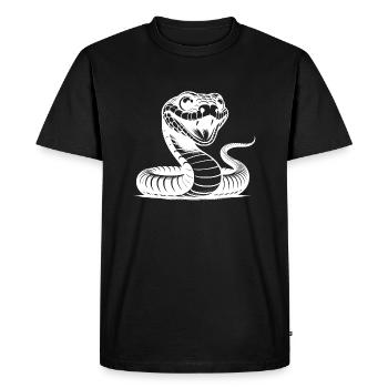 Croquis de tatouage de serpents souriants venimeux - T-shirt Premium bio Homme - noir - Devant - Nico (187cm)