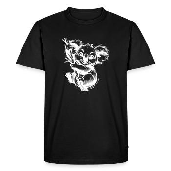 Funny Australian kids koala at the tree - Men's Premium Organic T-Shirt - black - Front - Nico (187cm)