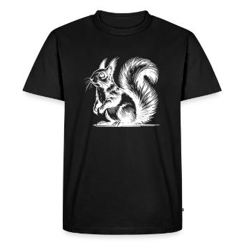Cuddly Squirrel Pencil Stroke Sketch - Men's Premium Organic T-Shirt - black - Front - Nico (187cm)