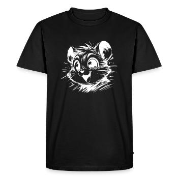 Cheerful Children Hamster Drawing - Men's Premium Organic T-Shirt - black - Front - Nico (187cm)
