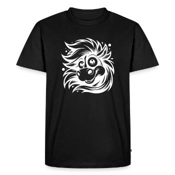 Drôle de cheval avec de grands yeux - T-shirt Premium bio Homme - noir - Devant - Nico (187cm)
