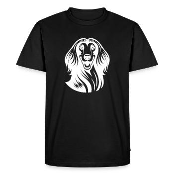 Portrait élégant de chien de chien afghan - T-shirt Premium bio Homme - noir - Devant - Nico (187cm)