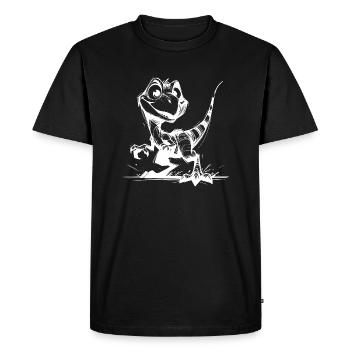 Enfants Dessin Vilain Raptor Bébé Dino Croquis - T-shirt Premium bio Homme - noir - Devant - Nico (187cm)