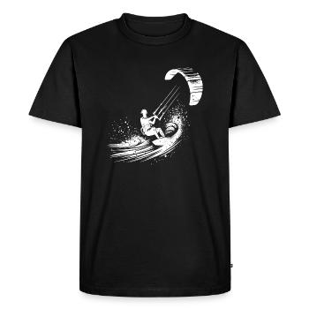 Équipement de sport de kite surf - Surfer dans le ciel - T-shirt Premium bio Homme - noir - Devant - Nico (187cm)