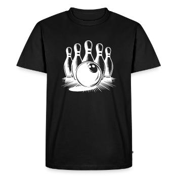 La boule de bowling rencontre les quilles de bowling Sports de précision - T-shirt Premium bio Homme - noir - Devant - Nico (187cm)