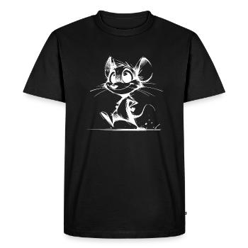 Funny Kids Baby Mouse Simple Pencil Sketch - Men's Premium Organic T-Shirt - black - Front - Nico (187cm)