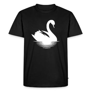 Proud Swan Waterfowl Portrait - Men's Premium Organic T-Shirt - black - Front - Nico (187cm)
