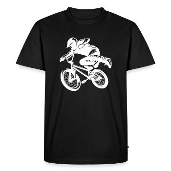 BMX Bike Stunt Rider Style de saut en descente - T-shirt Premium bio Homme - noir - Devant - Nico (187cm)