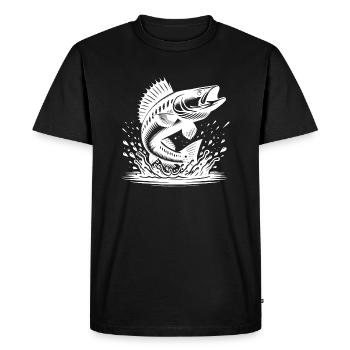 Sauter Zander hors de l’eau Splash - T-shirt Premium bio Homme - noir - Devant - Nico (187cm)