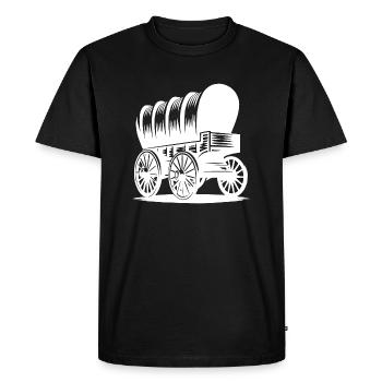 Classic Horse Covered Wagon - Men's Premium Organic T-Shirt - black - Front - Nico (187cm)