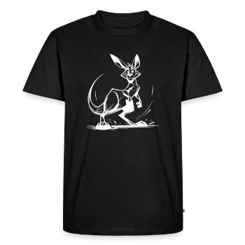 Dessin au crayon kangourou australien - T-shirt Premium bio Homme - noir - Devant - Nico (187cm)