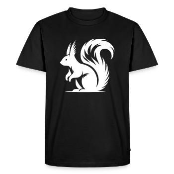 Cute Squirrel Tattoo Style Drawing - Men's Premium Organic T-Shirt - black - Front - Nico (187cm)