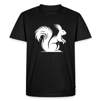 Cute squirrel with bushy tail - Men's Premium Organic T-Shirt - black - Front - Nico (187cm)