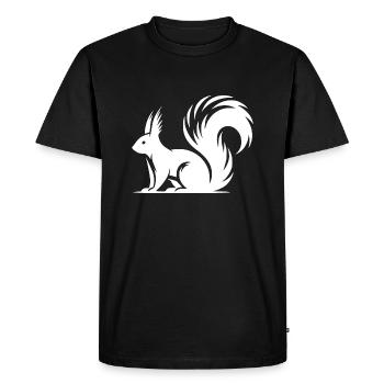 Cute cute squirrel Drawing - Men's Premium Organic T-Shirt - black - Front - Nico (187cm)