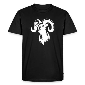 billy goat with huge horns - Men's Premium Organic T-Shirt - black - Front - Nico (187cm)