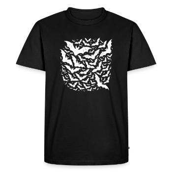 Chauves-souris volantes sauvages en essaim nocturne - T-shirt Premium bio Homme - noir - Devant - Nico (187cm)