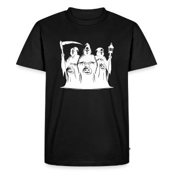 Scary Grim Reaper Halloween Pumpkin Party - Men's Premium Organic T-Shirt - black - Front - Nico (187cm)