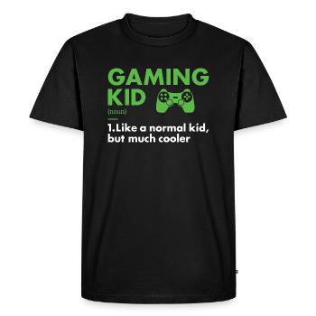 Gamer Kid Définition du jeu - T-shirt Premium bio Homme - noir - Devant - Nico (187cm)